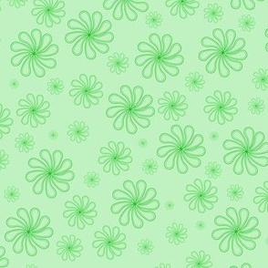 floral swirls green
