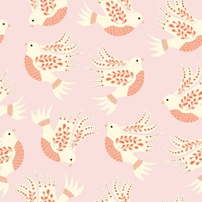 Folk art Dove Pink - Large