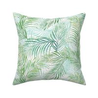 Breezy Palms Soft Green on White 300