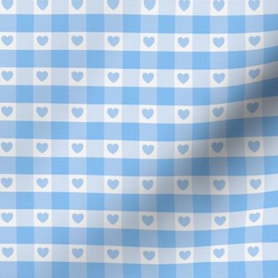 Blue Gingham Heart Linen