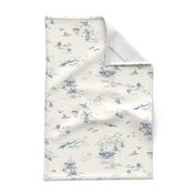 U.S. Navy Toile in Blue, Smaller Repeat