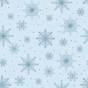 Snowflakes Pattern on blue