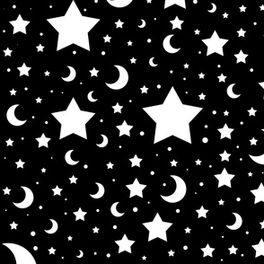 Stars and Moons Cute Cosmic Pattern