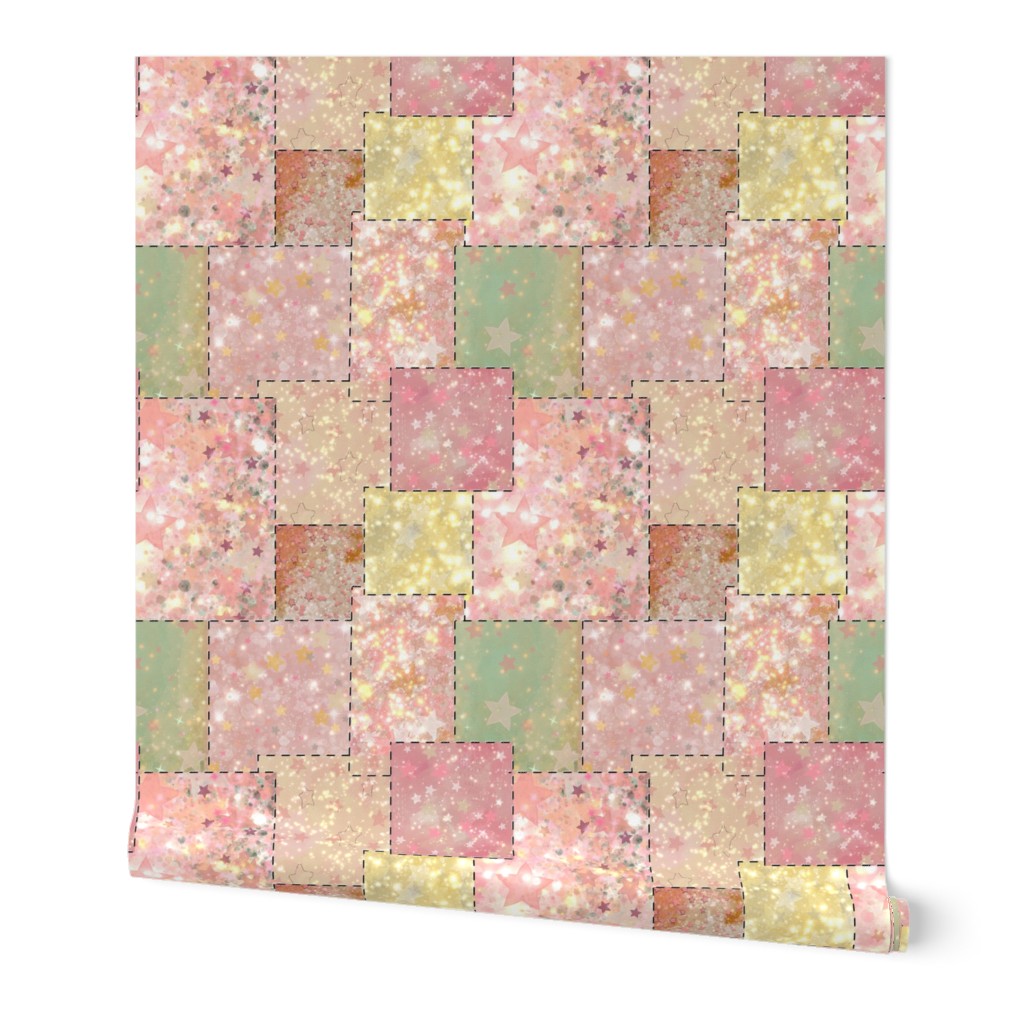 Abstract Stars Galaxy Patchwork Cheater Quilt