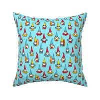 summer gnomes - summertime/beach - red and yellow on light blue - LAD21