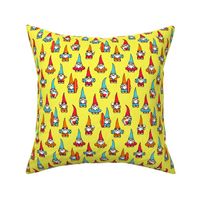 summer gnomes - summertime/beach -  red and blue on yellow - LAD21