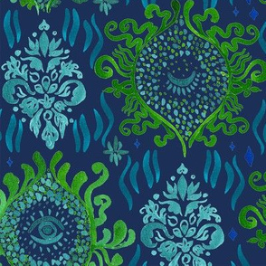 Oh I See Damask blue-green