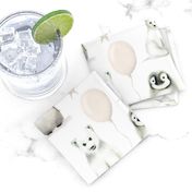 Baby Arctic Animals with Stars Balloons in Greige White for Kids