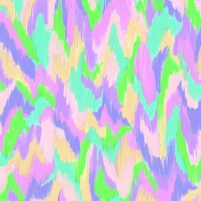 Joyful painterly abstract in Neon purple, pink and green