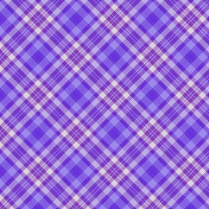 Lavender and Purple White Boxes Plaid 45 degree angle