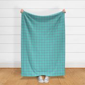 Turquoise Seamist Green and Teal White Boxes Plaid