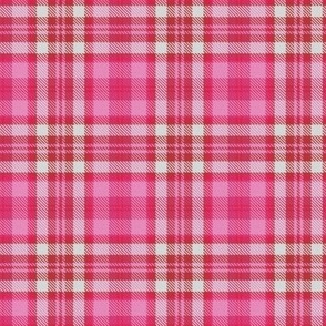 Hot Pink White Boxes Plaid