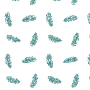 Cyan feathers on white