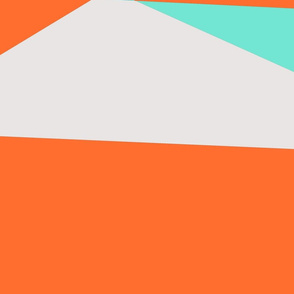 Orange Aqua Grey Geometric
