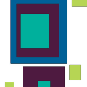 Retro  Purple Green Squares