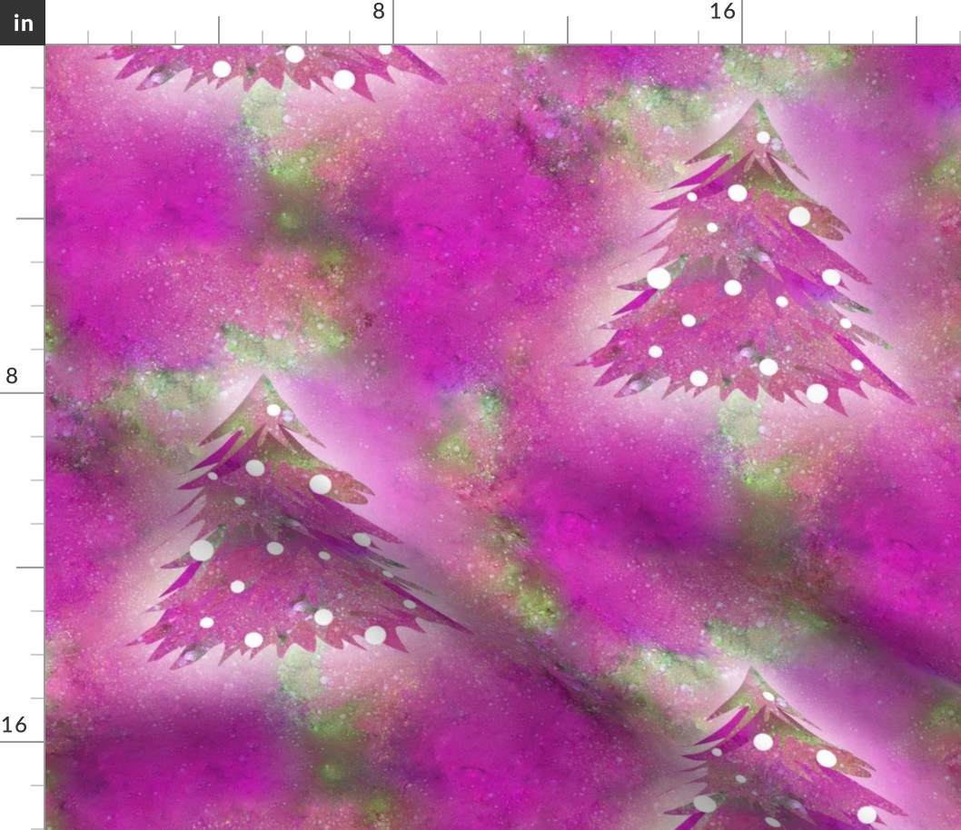 Dreamy Christmas Trees - Pink