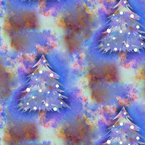 Dreamy Christmas Trees - Misty Blue