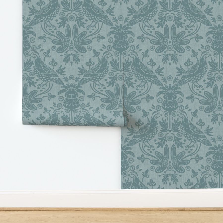 Bobwhite and Thistle, Teal 