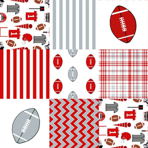 tampa quilt fabric - football cheater quilt - 6" squares