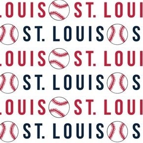 st Louis love fabric - sports fan, baseball colors