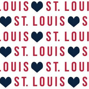 st Louis love fabric - sports fan, baseball colors