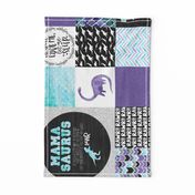 Mama-Saurus - Wholecloth Cheater Quilt - Rotated