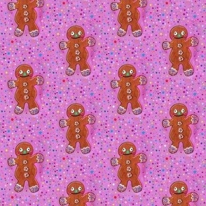 gingerbread man on pink