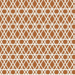 Copper with White Geometric Lines Design