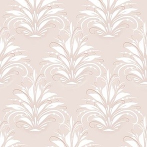 (small) Folk Floral white on light pink