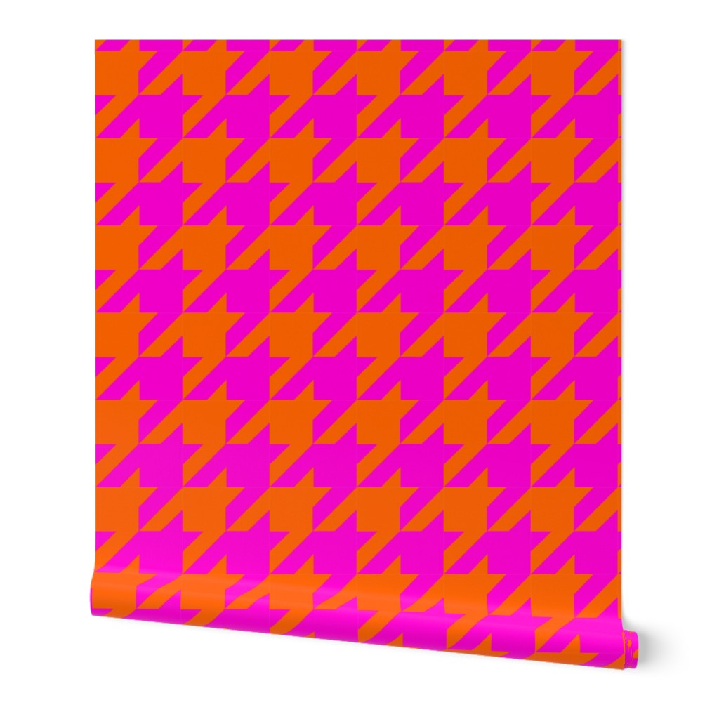 Pink & Orange Houndstooth, Large