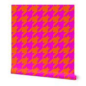 Pink & Orange Houndstooth, Large