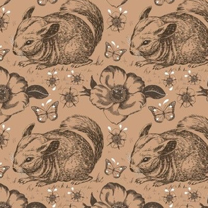 Chinchilla floral smaller beige