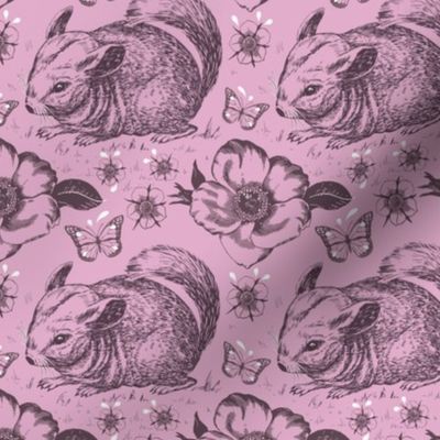 Chinchilla floral smaller pink