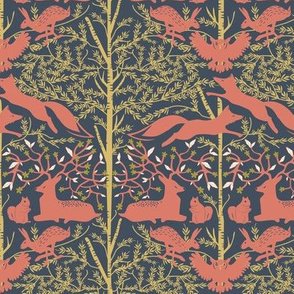 Woodland Animals Red