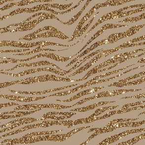 Zebra Stripes Golden Glitter Elegant Glamorous Animal