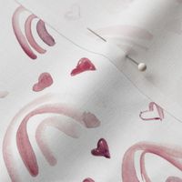 Sienna watercolor neutral rainbows and hearts - sweet painted rainbow pattern for modern nursery kids baby a003-6