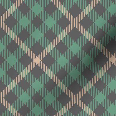 Saint Patricks Green Tartan Plaid Checked Pattern Squared Grey-01