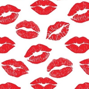 Valentines Day Red Lips Lipstick Kiss - Valentines Day - Valentines Day Fabric