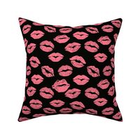 Valentines Day Lips Pink Lips Pink and Black - Valentines Day - Valentines Day Fabric