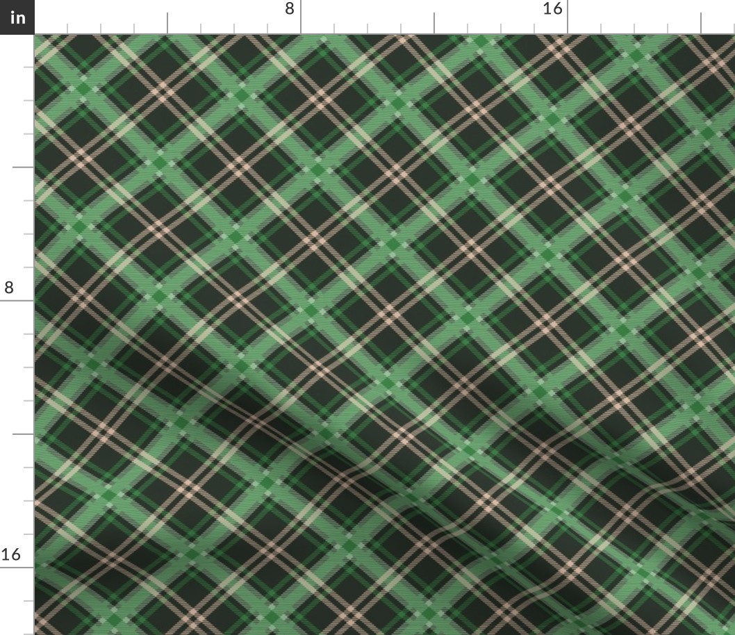 Saint Patricks Tartan Green Plaid Checked Pattern Squared Dark Green-01