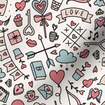 Valentines Day Pattern Hearts Arrows Cute - Valentines Day - Valentines Day Fabric