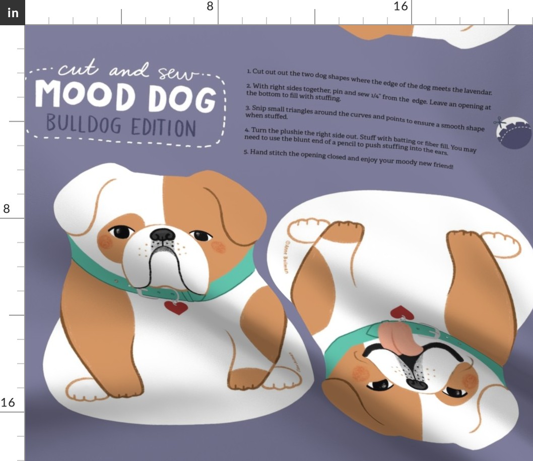 Mood Dog - Bulldog Tan And White