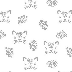 Cute leopards. White background
