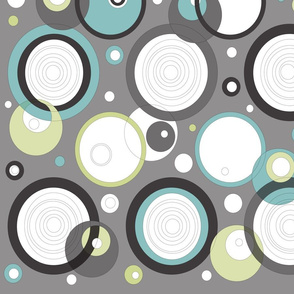 Floating Transparent bubbles on Grey