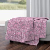 Fancy Paws Damask (Full Size) White on LT Pink