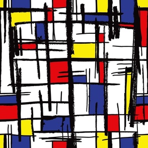Bauhaus Mondrian De Stijl Mid Century Modern Painting