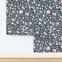 Modern Terrazzo 4 Blue Ochre Terracotta Pink - XXSm