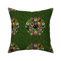 Garden Surprise Embroidery Template (Dark Green)