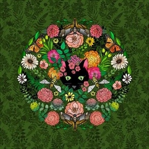 Garden Surprise Embroidery Template (Dark Green)