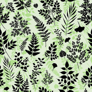 Botanical Black and Green (large scale)